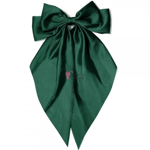 Accesoriu pentru decor par cu Fundita din satin si clema metalica TRD043AA Verde
